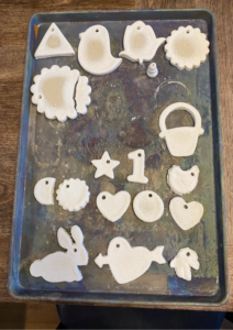 Cut out shapes of Salt Dough